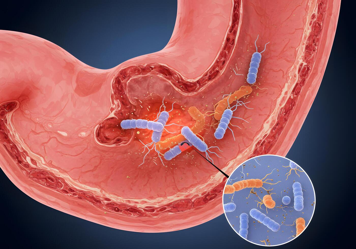 Stomach bacteria illustration photo