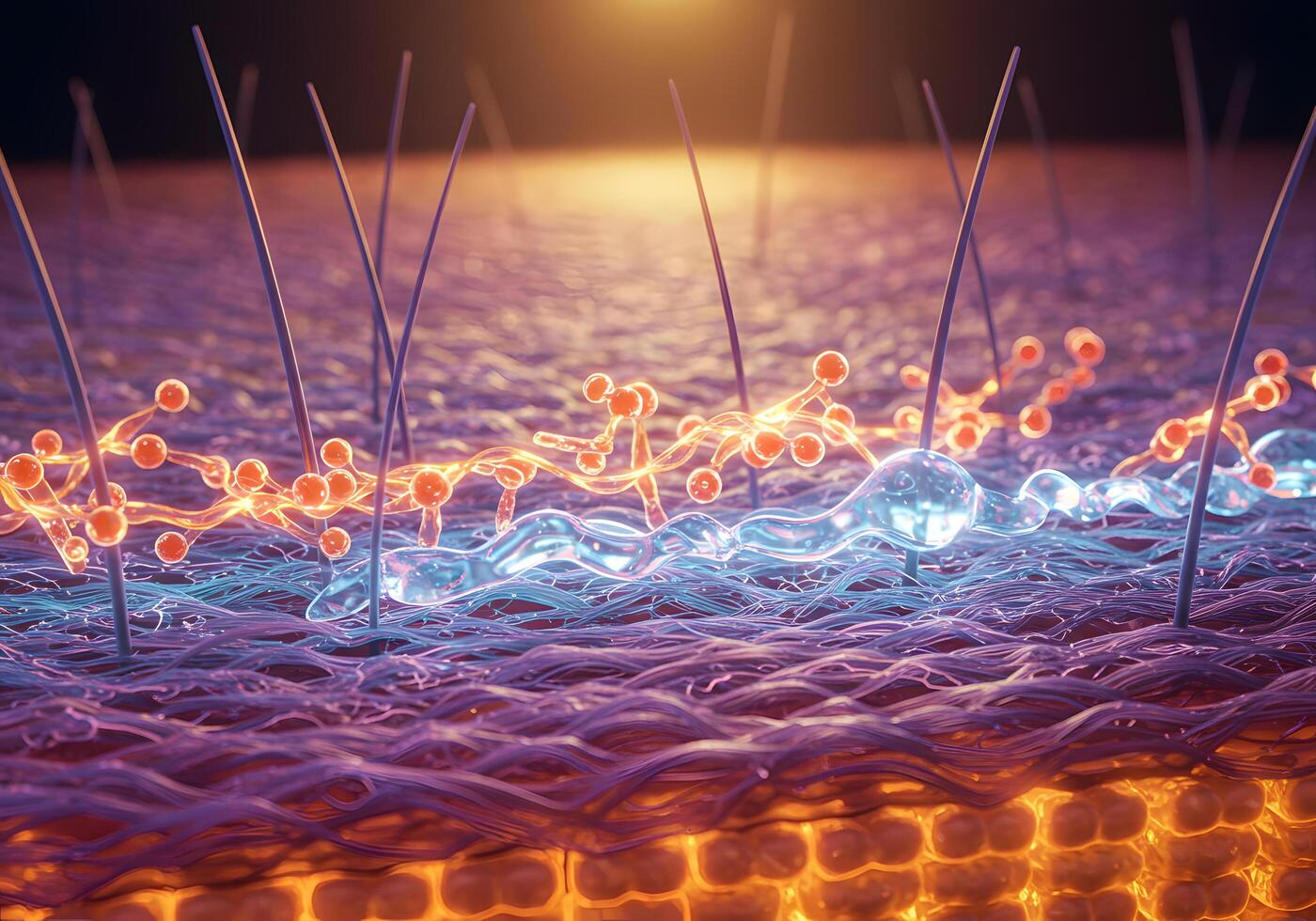 Skin tissue microscopic structure photo