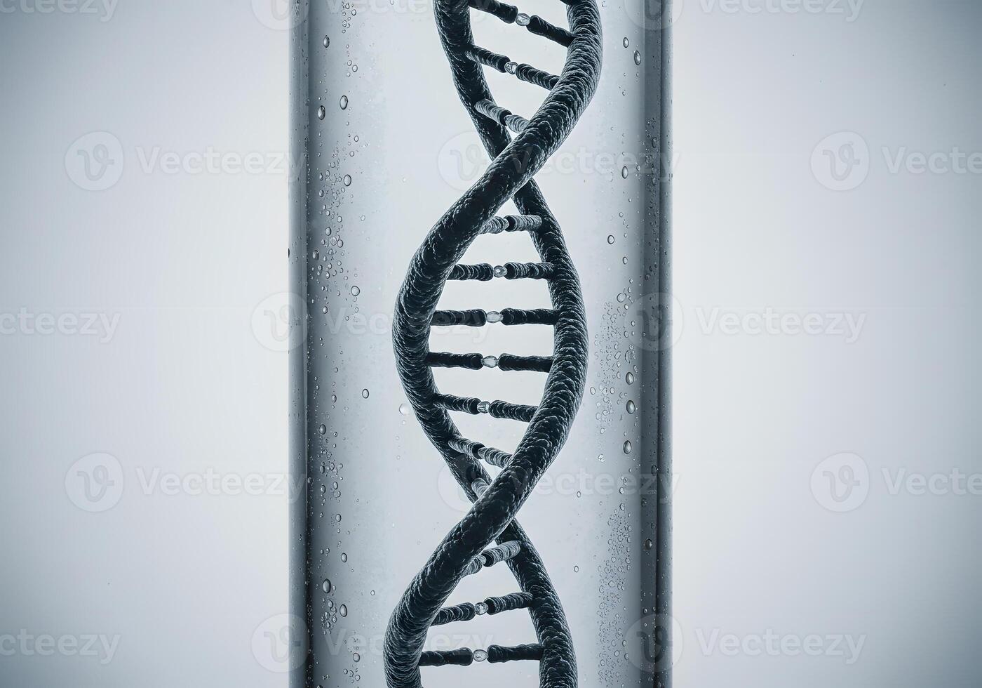 Dna double helix in test tube illustration photo