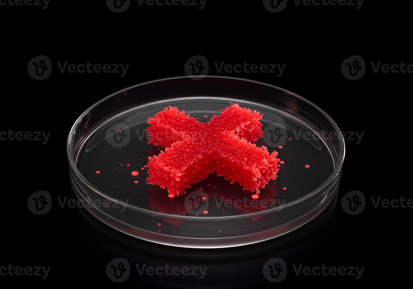 Red crystal structure x shape photo