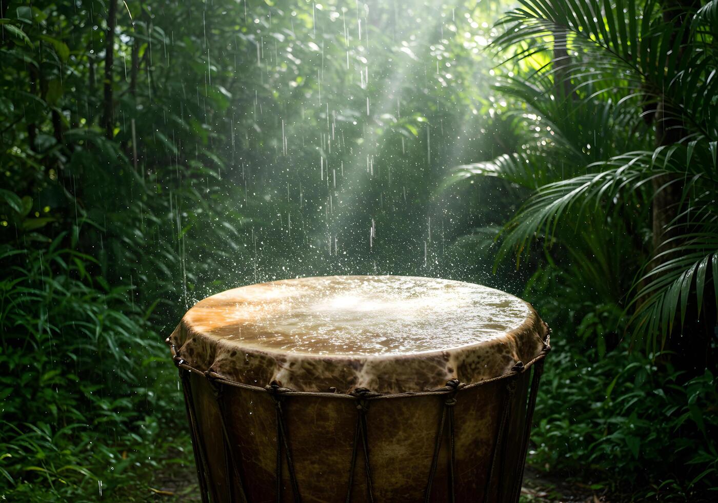 Rainforest drum under sunlight photo
