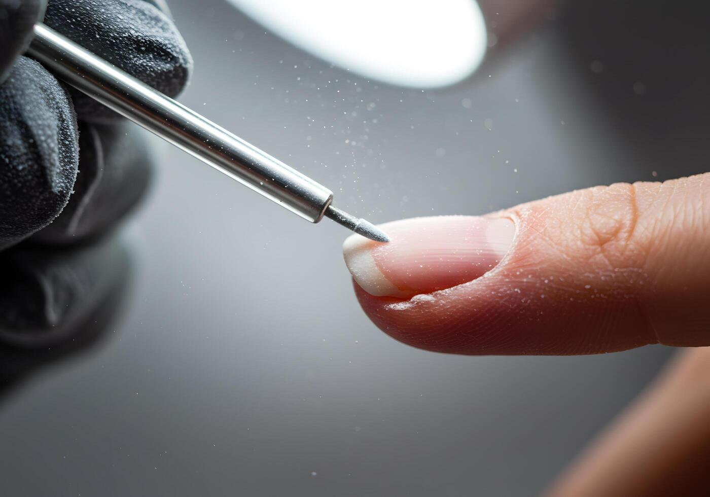 Woman receiving manicure detail photo