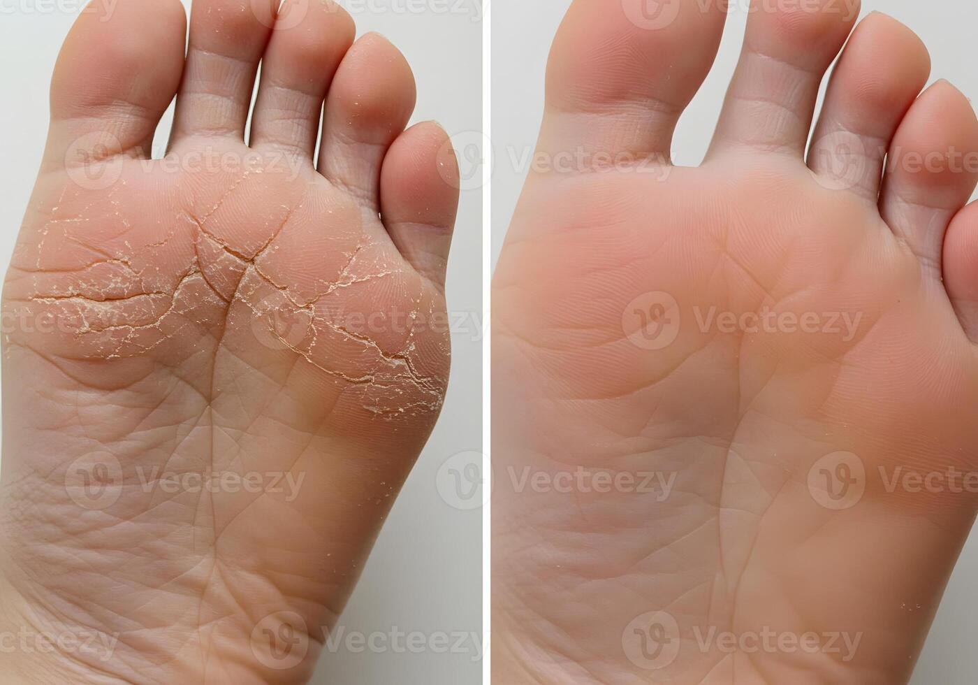 Foot care treatment before and after photo