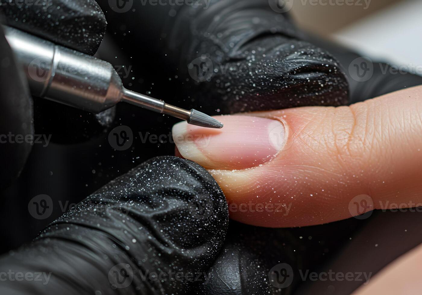 Nail treatment procedure closeup photo