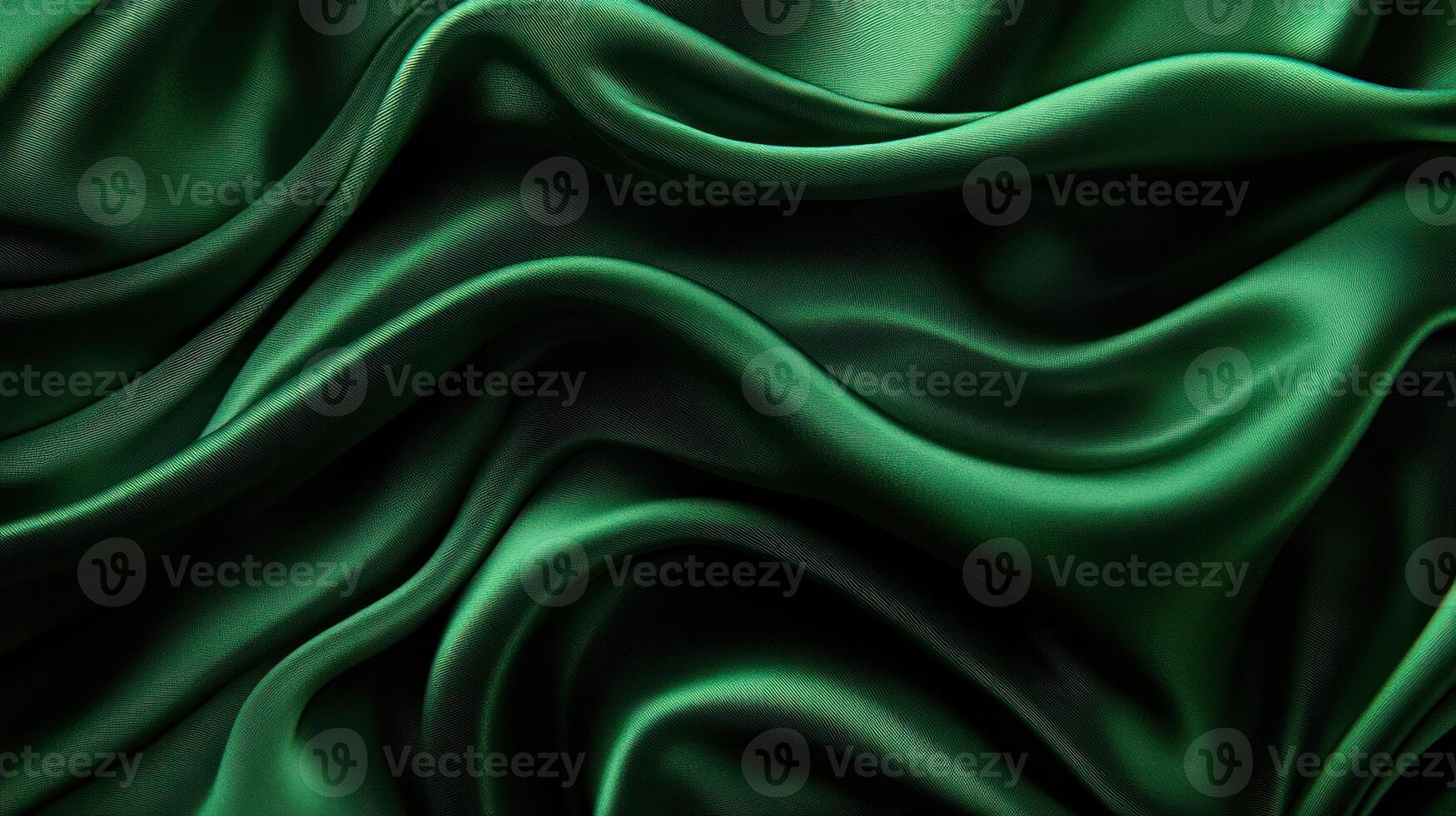 A green silk fabric with waves photo