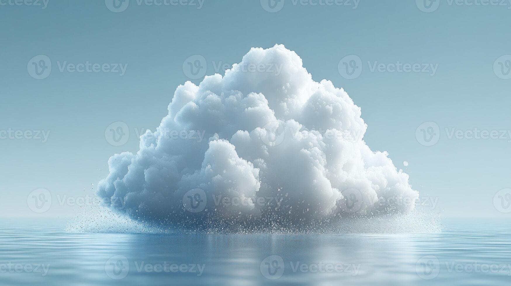 A large cloud floating in the ocean photo