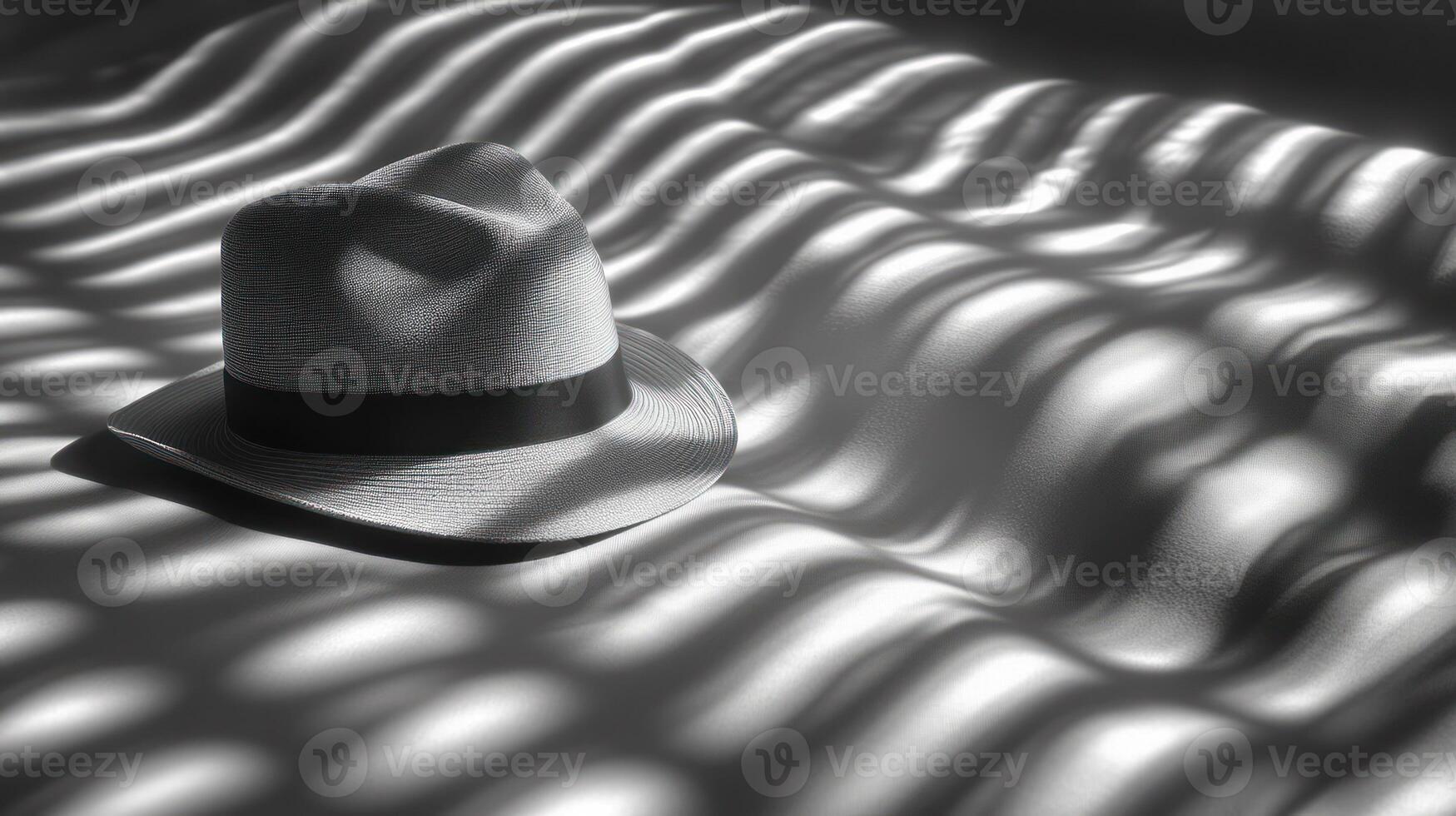 A hat on a white background with shadows photo