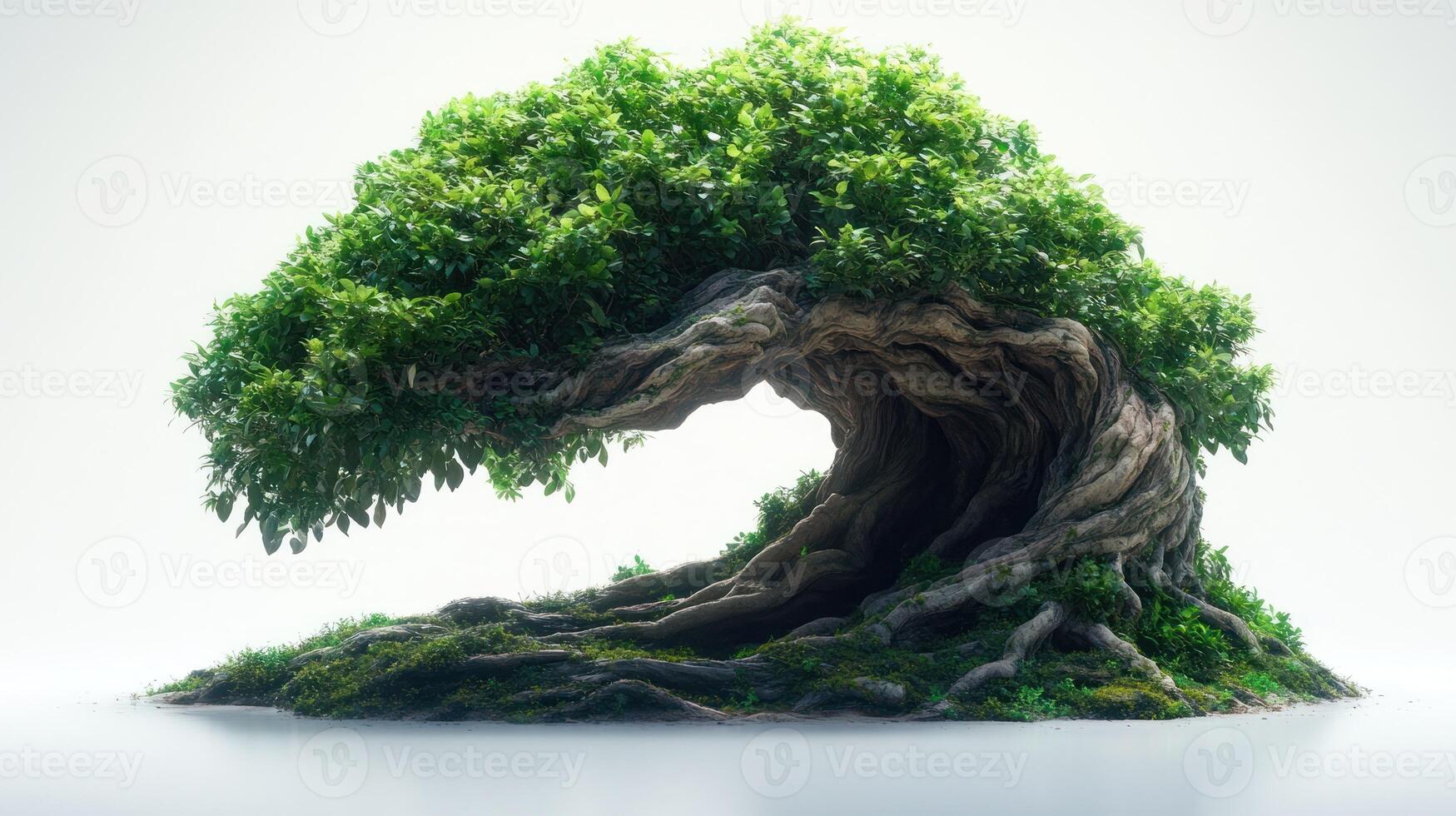 A tree with roots on a white background photo