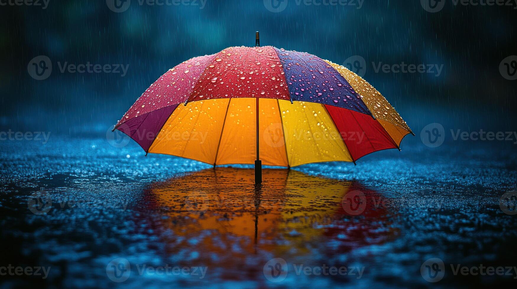 Rain drops on the umbrella photo