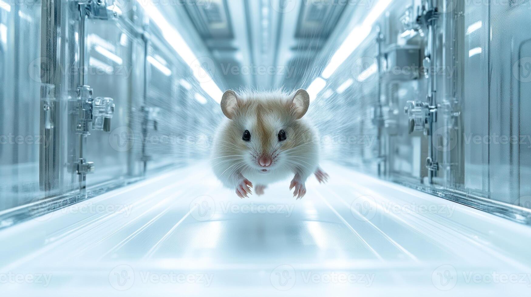 A hamster running through a tunnel photo