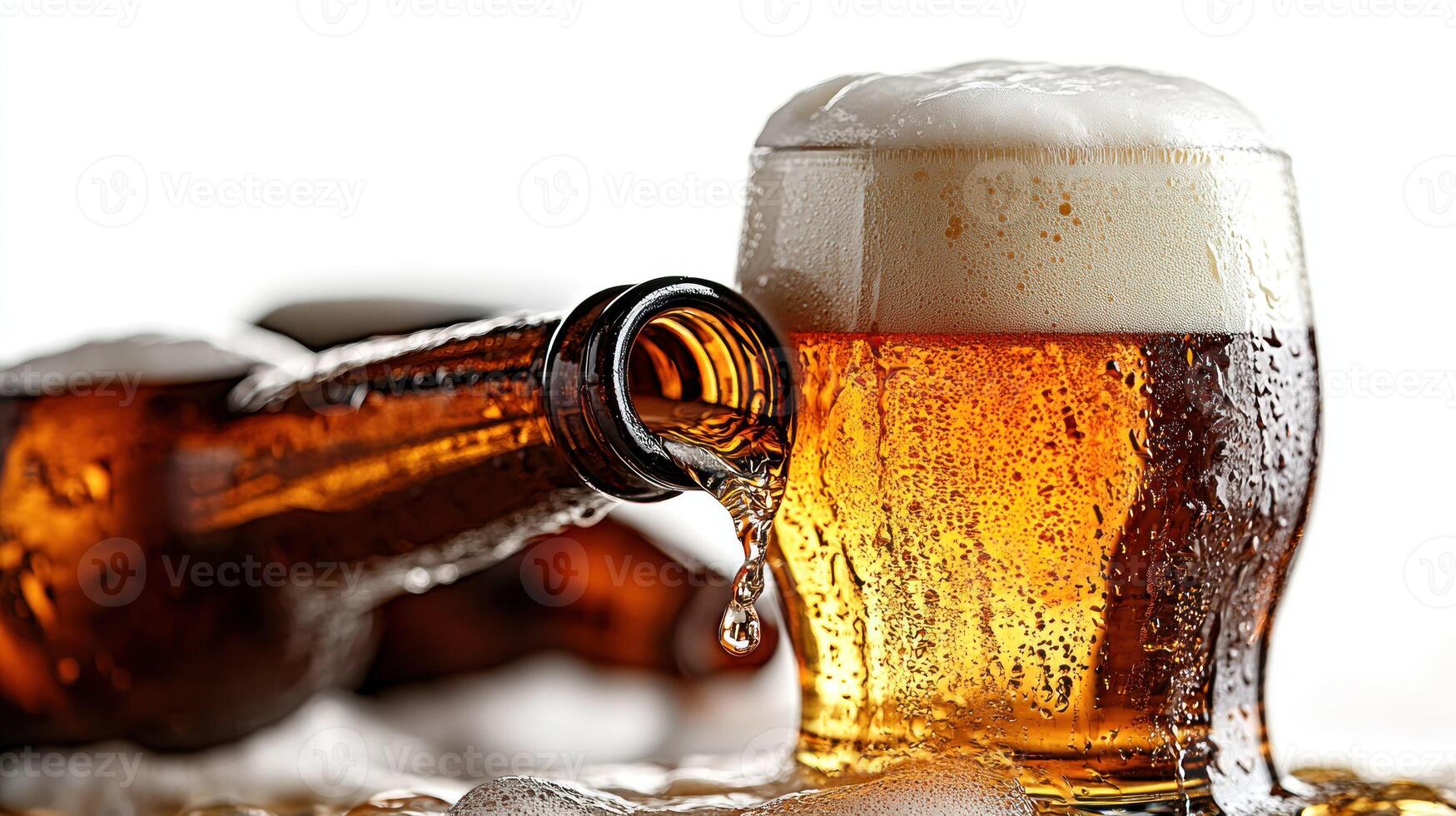 Beer pouring into a glass photo