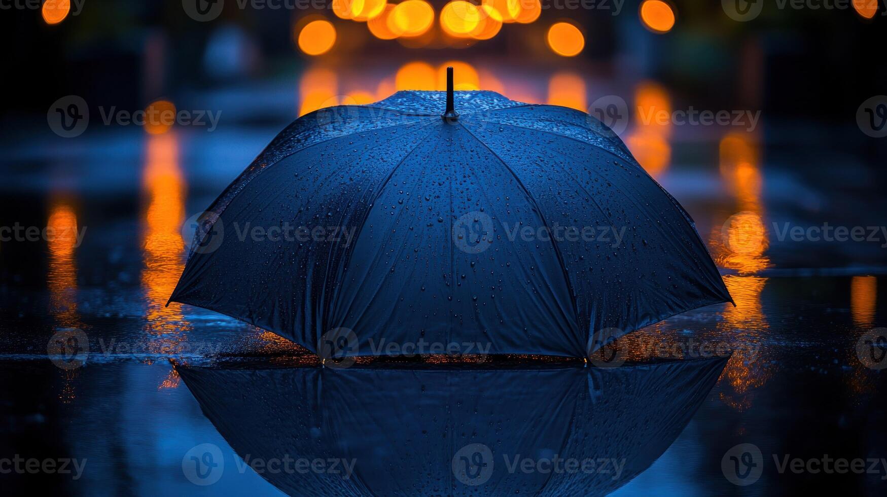 A black umbrella on the ground photo