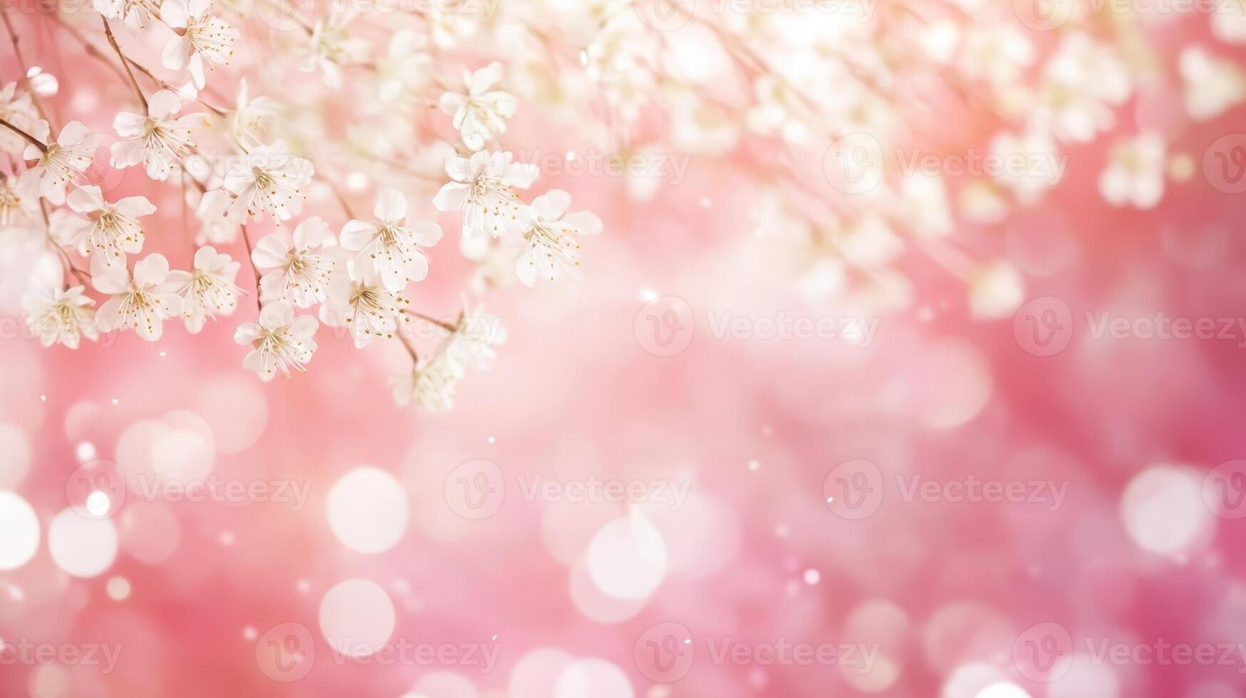 Cherry blossom background with bokeh effect photo