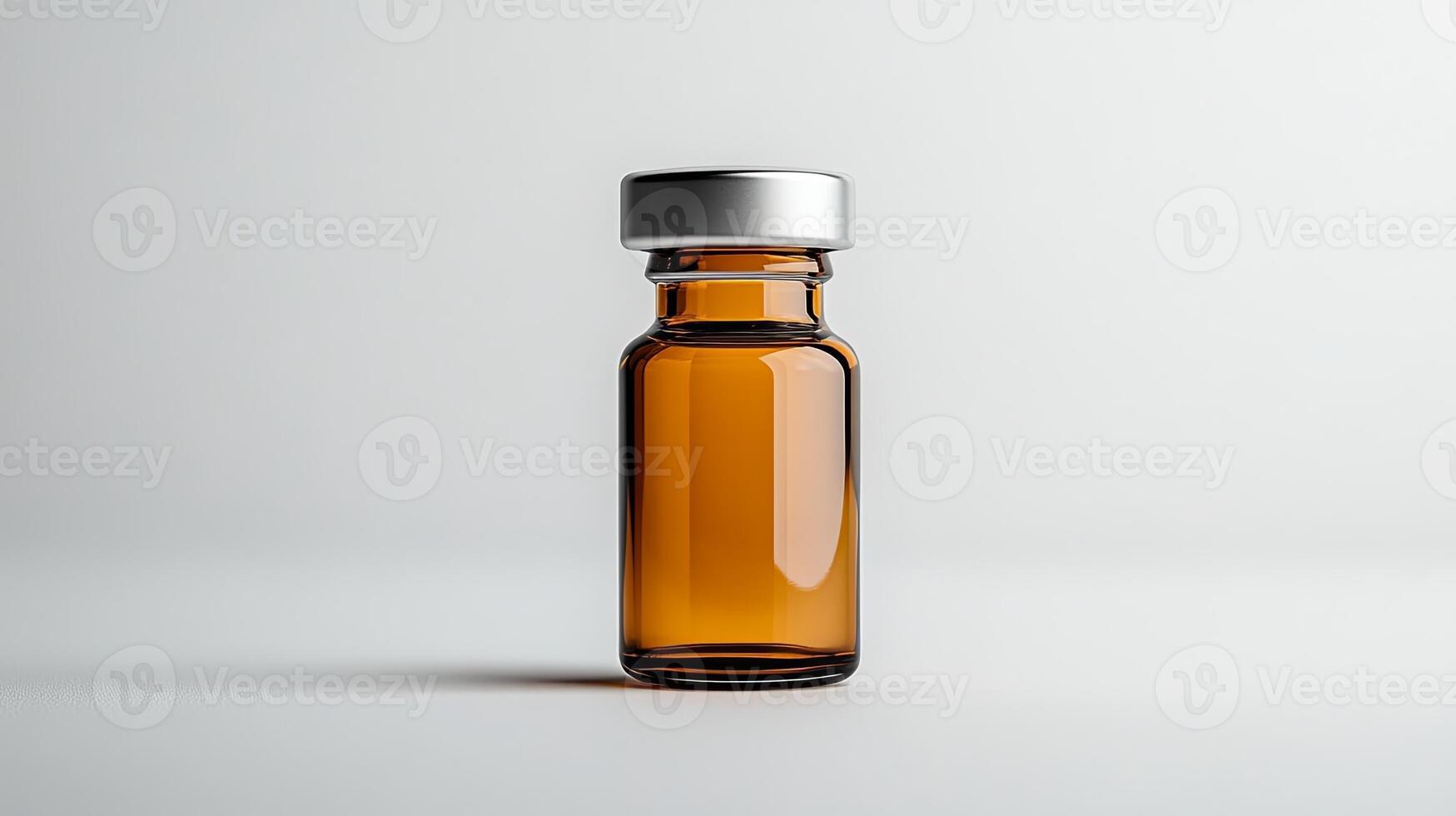 A small bottle of liquid sitting on a table photo