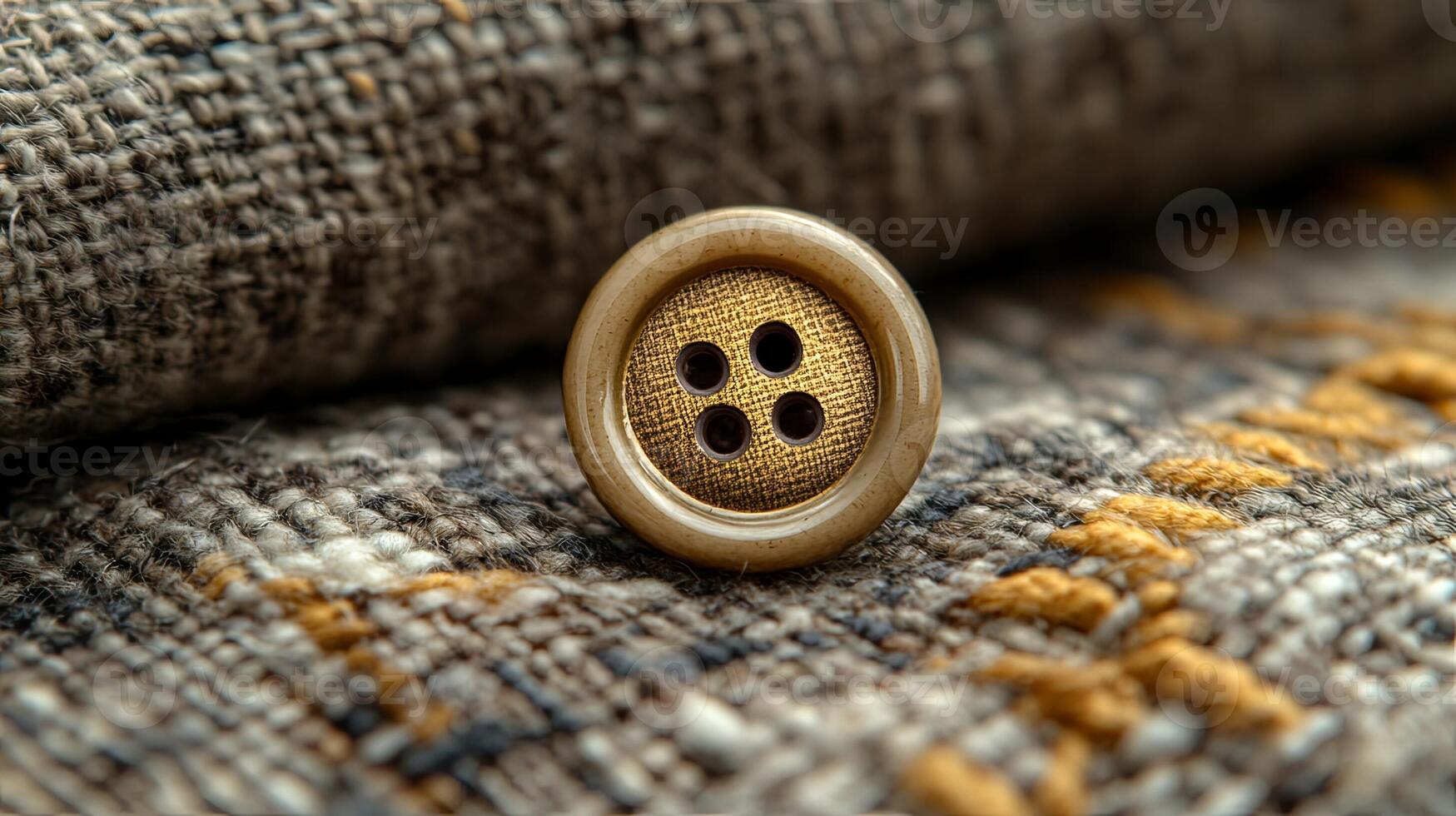A close up of a button on a piece of fabric photo