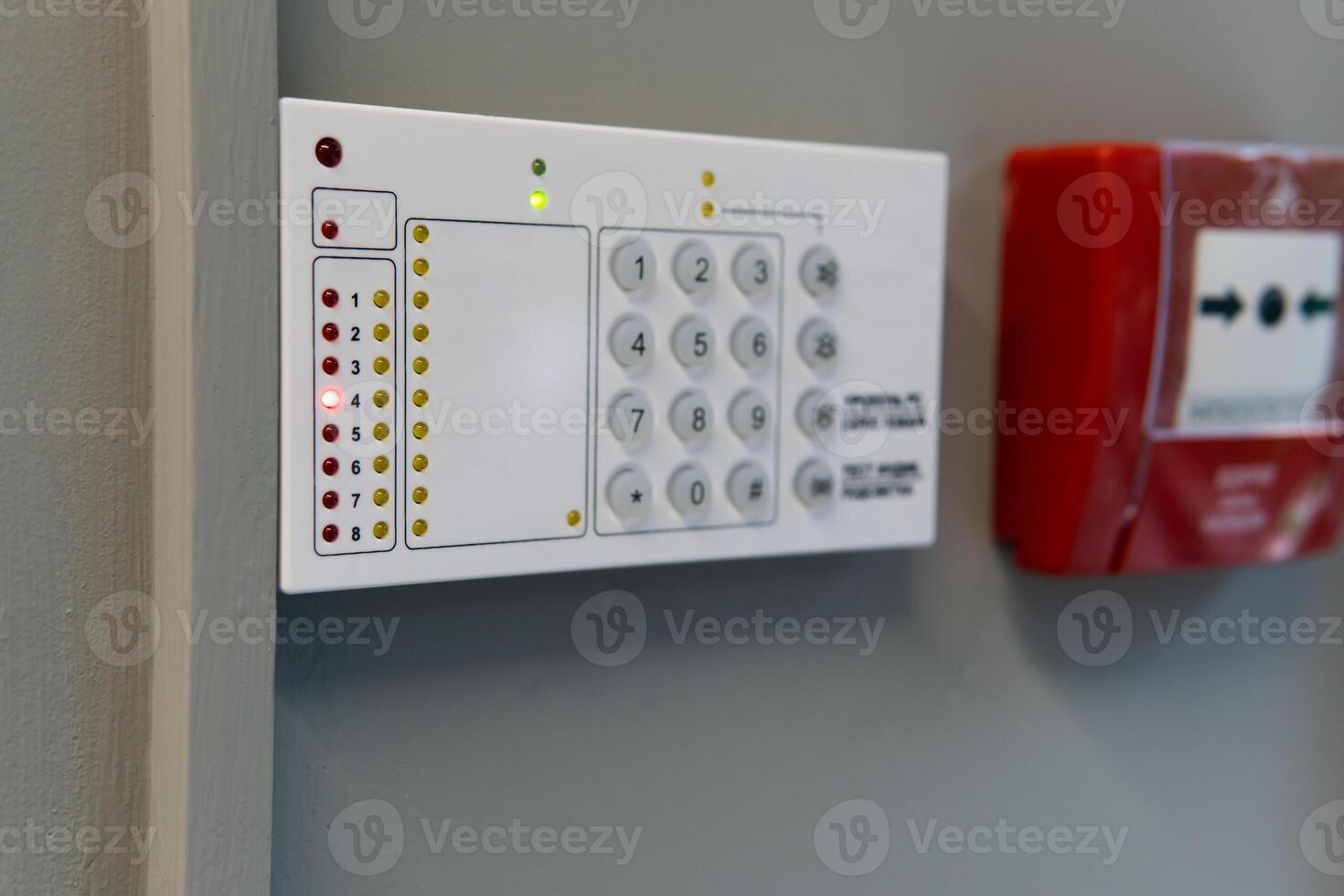 fire alarm security. Fire protection. Fire safety system construction photo