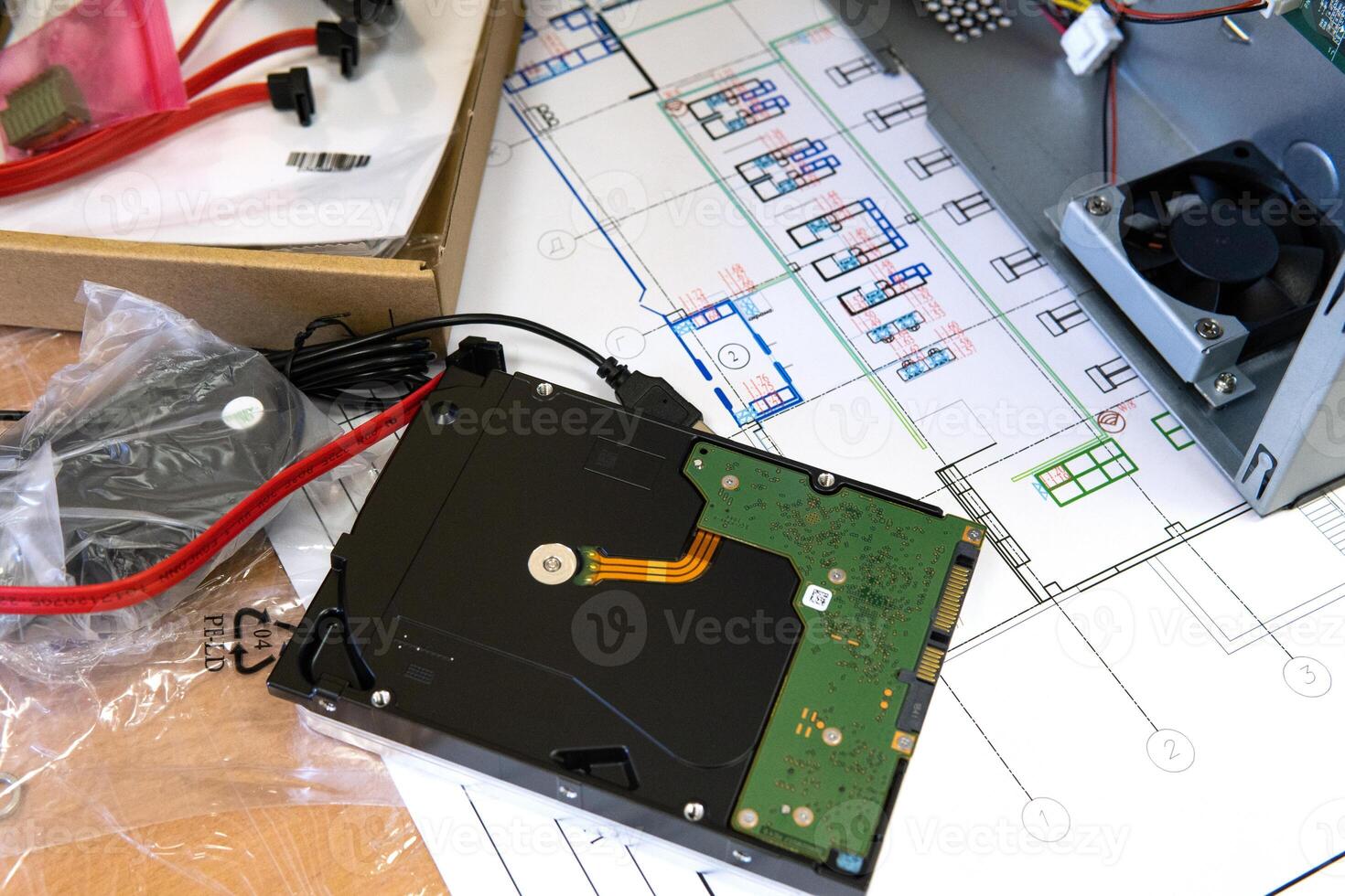 installation of hard drives in a surveillance system, surveillance photo