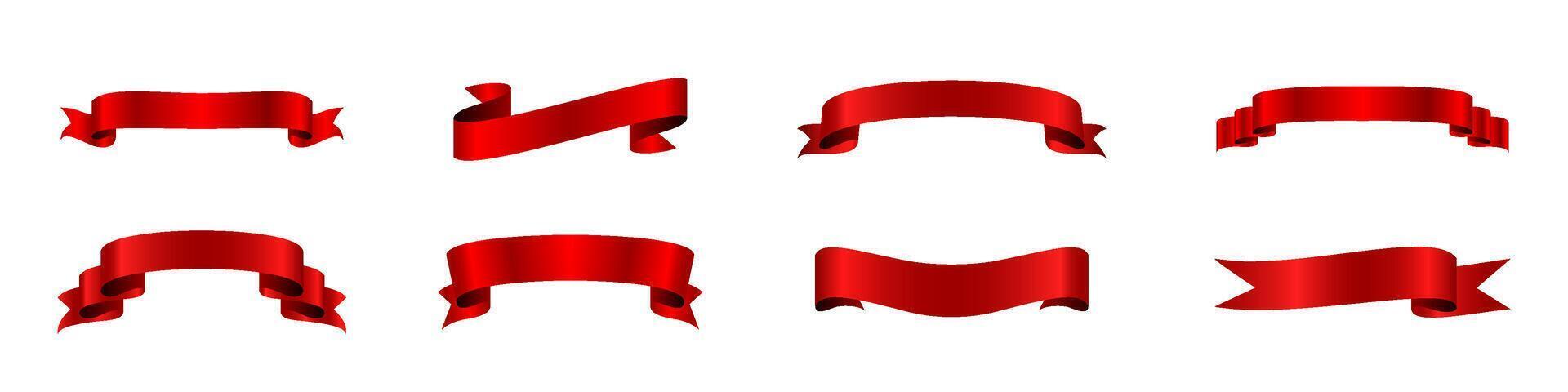 Red ribbon banner illustration collection vector