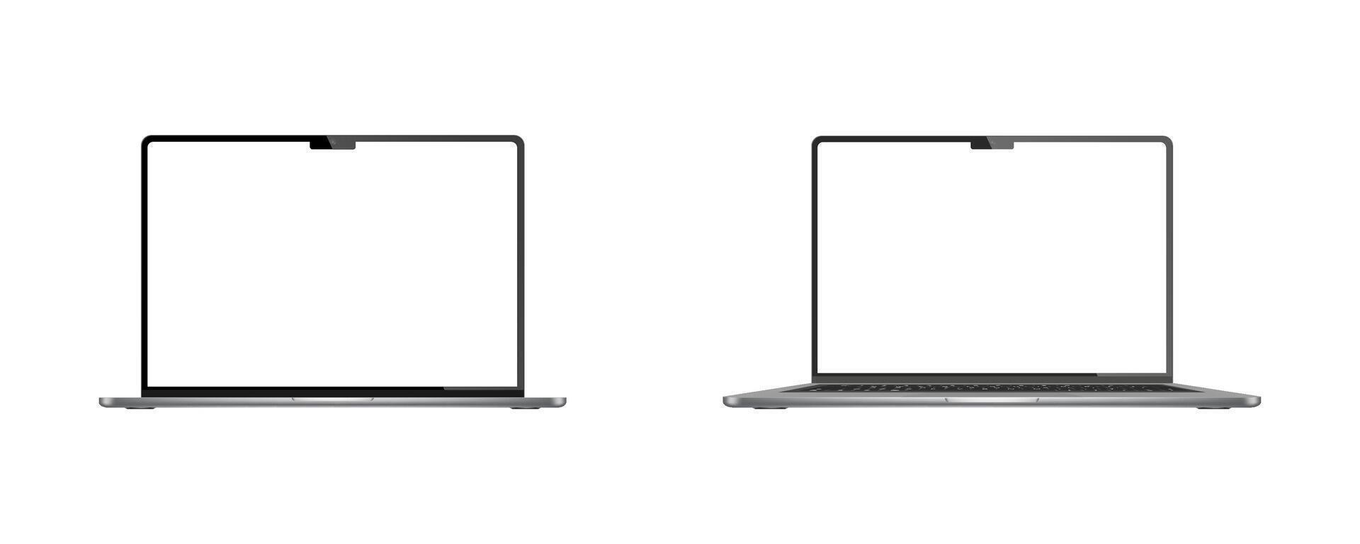 Laptop realistic mockup device set vector