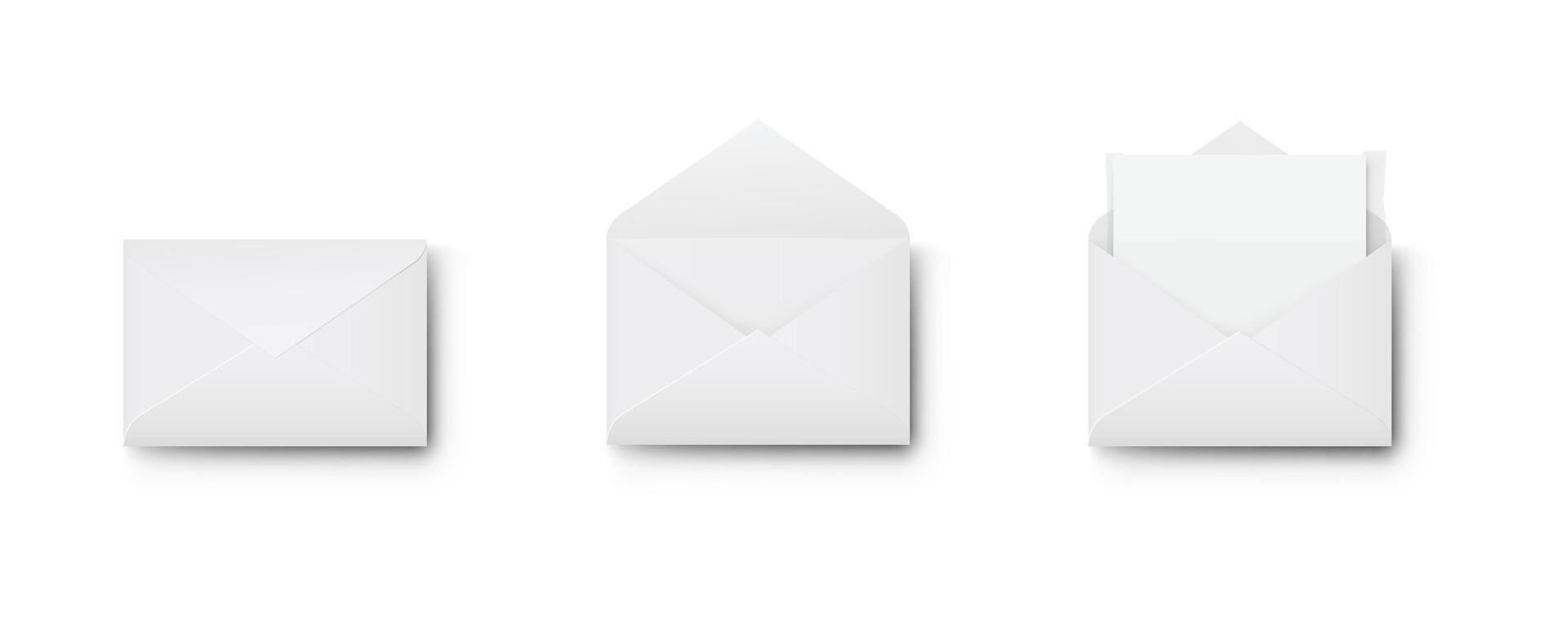 White envelope blank illustration. Blank white envelope design vector