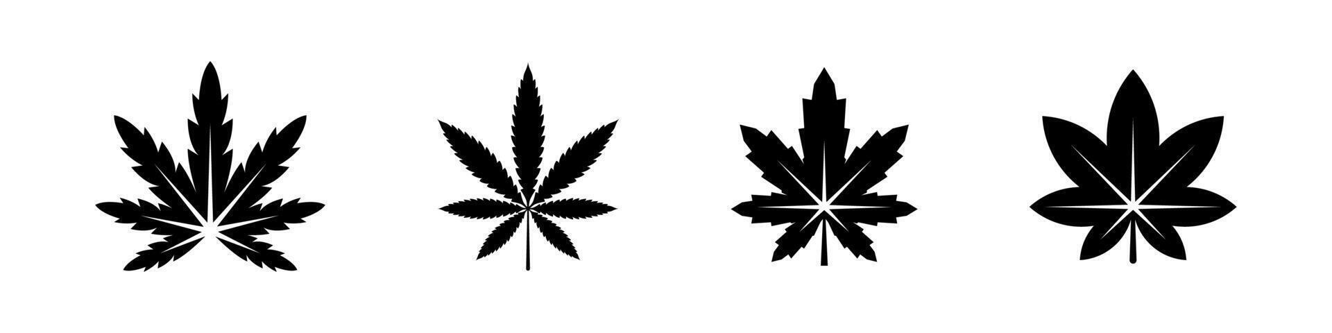 Cannabis leaf icons set vector