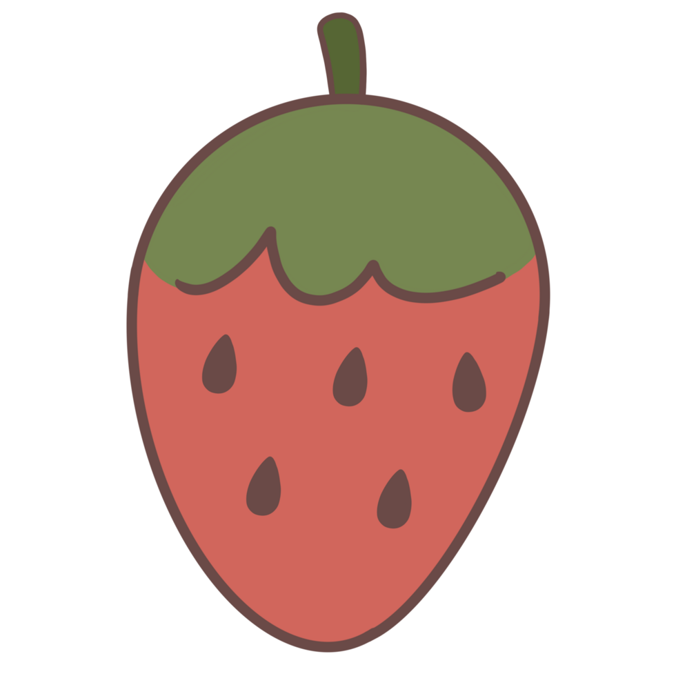 Small strawberries on transparent background png