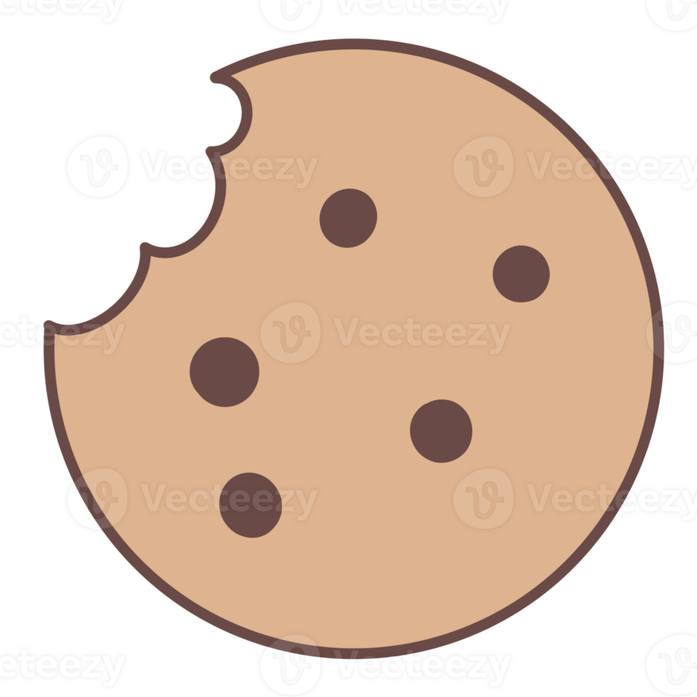 a cookie with a bite out of it on a transparent background png