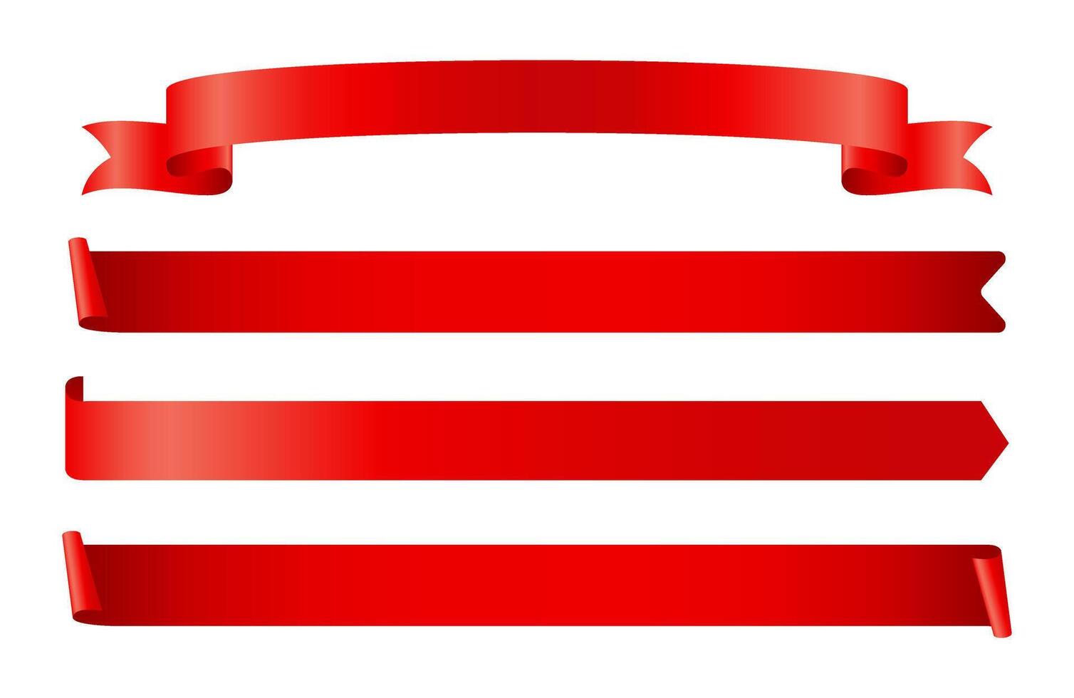 Red long ribbon illustration collection vector