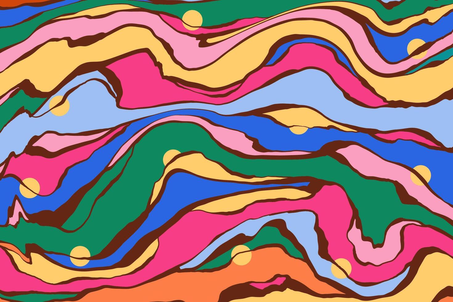 Artistic Abstract and Fluid Line Stripes. Hand painted messy pattern. Vibrant creative background. Retro street art style. vector