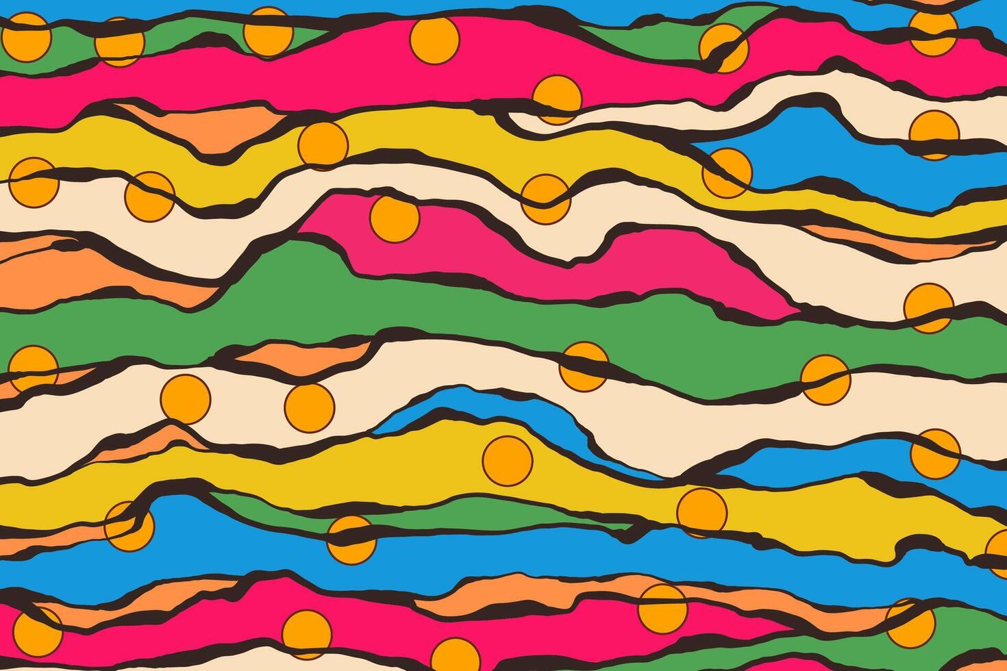 Black Lines with Colorful Vertical Paint Drips. Artistic abstract stripes. Hand painted messy pattern. Vibrant creative background. Retro street art style. vector