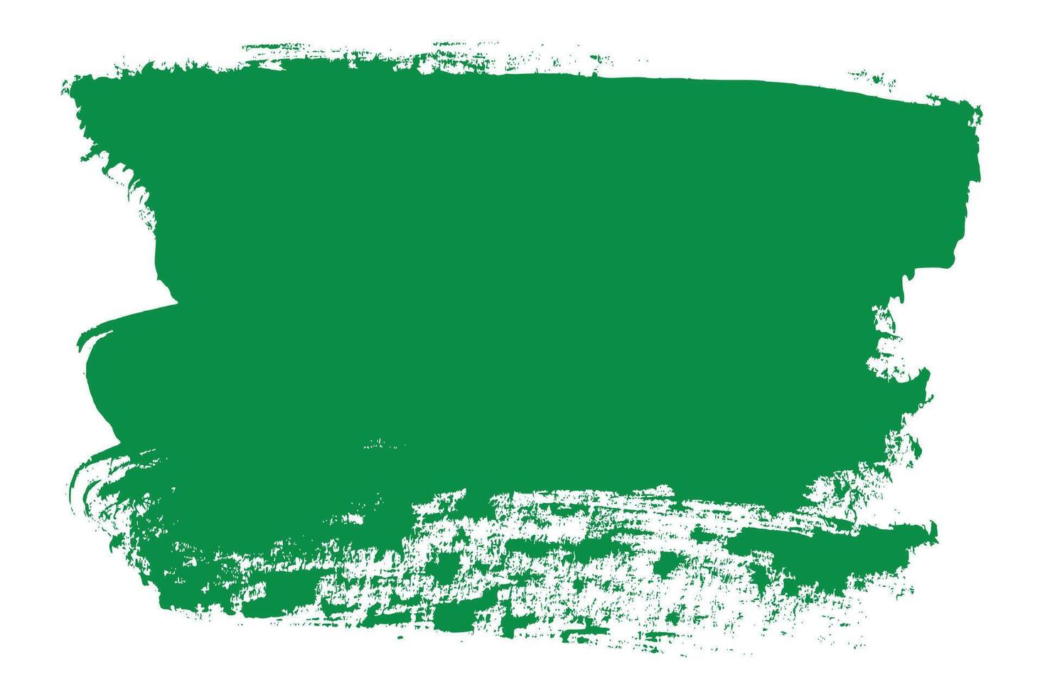 Green Hand Drawn Grunge Ink Brush Stroke. Creative abstract paintbrush line with rough edges. Stain for backdrops. Freehand doodle line borders. Black splashes vector