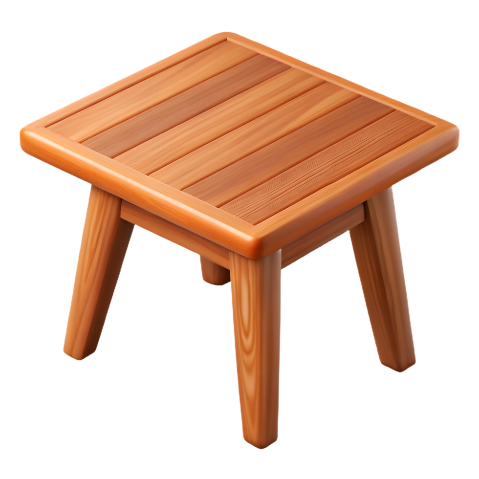 Simple wooden stool design showcasing natural wood grain and minimalist construction png