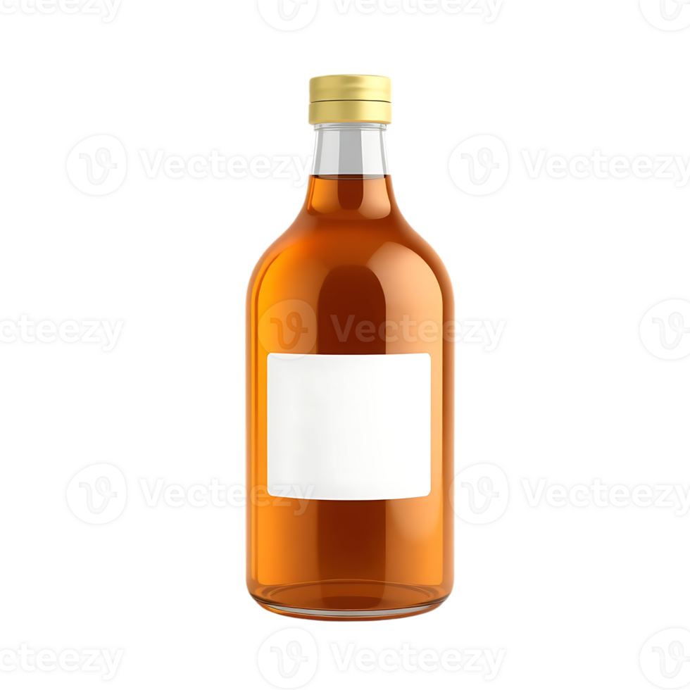 Oil bottle with white label. png