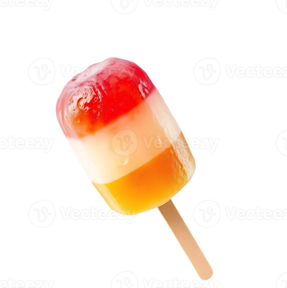 Red white and yellow effect ice cream stick object. png