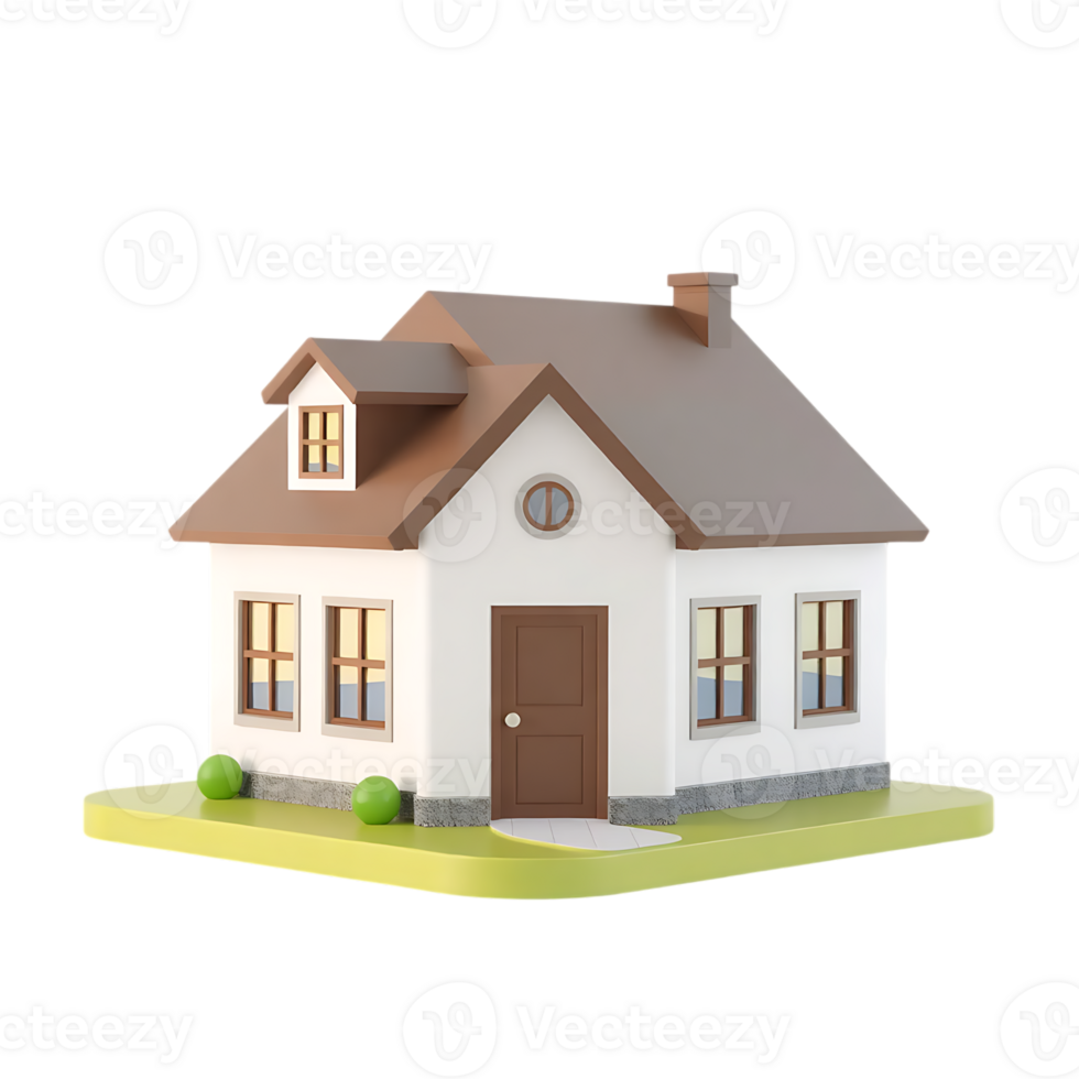 3D house illustration object. png