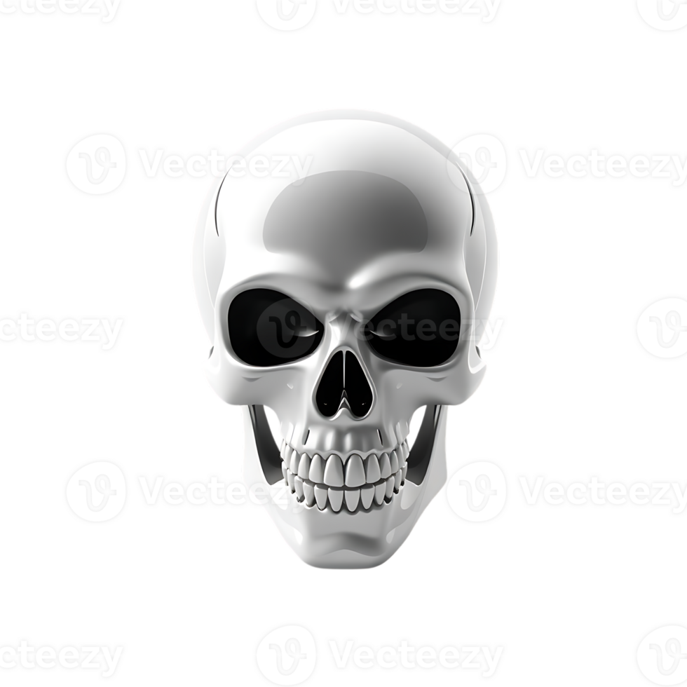 3d glossy skull object. png