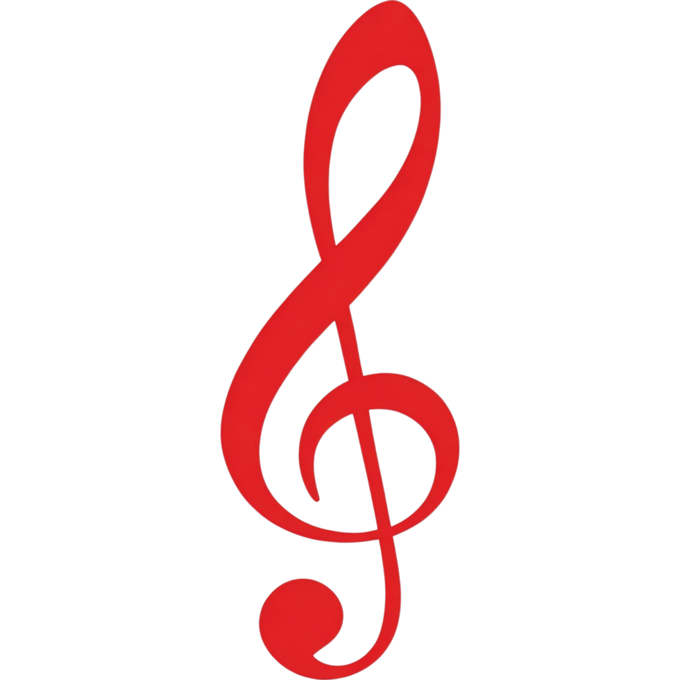 Bright Red Treble Clef png