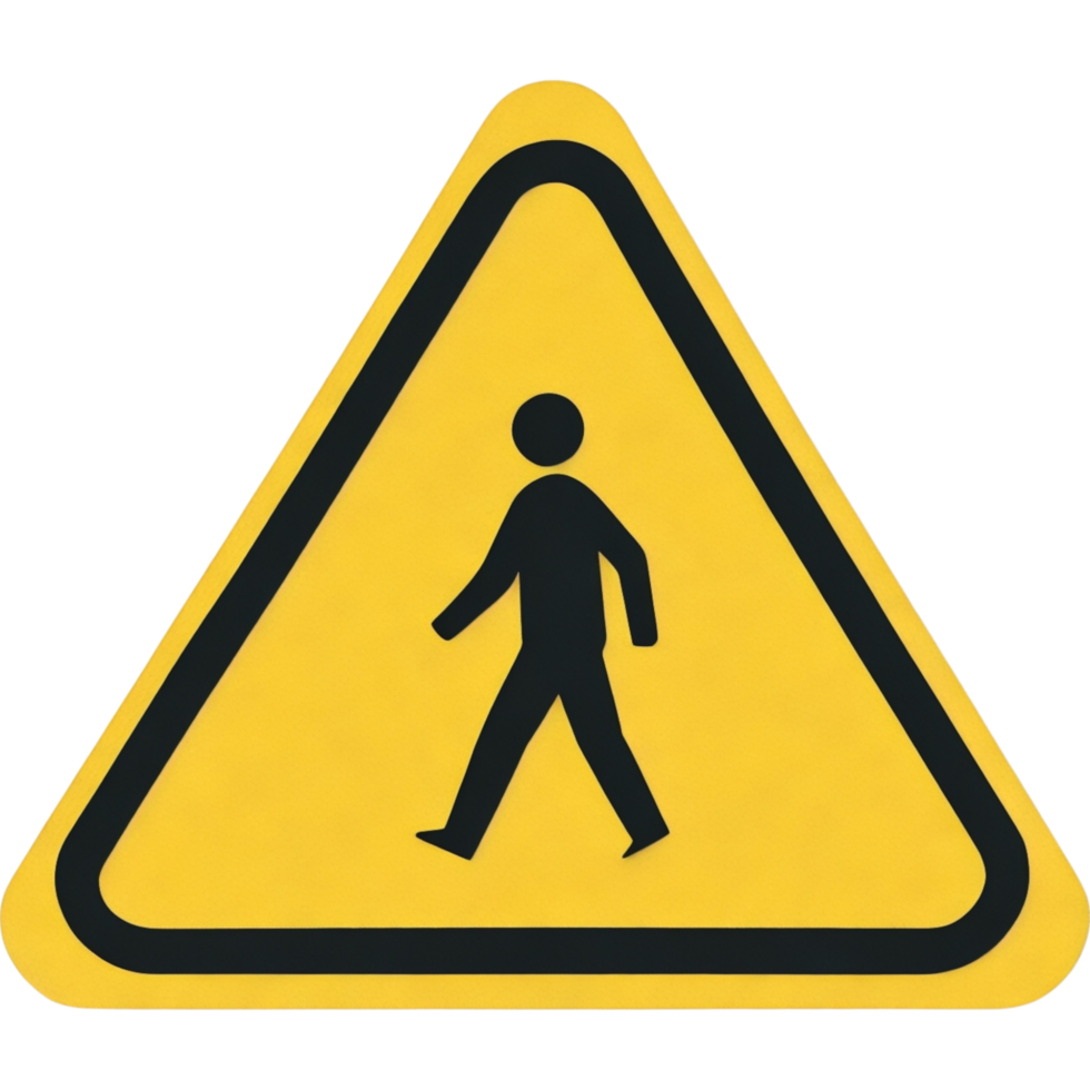 Yellow Pedestrian Crossing Sign png