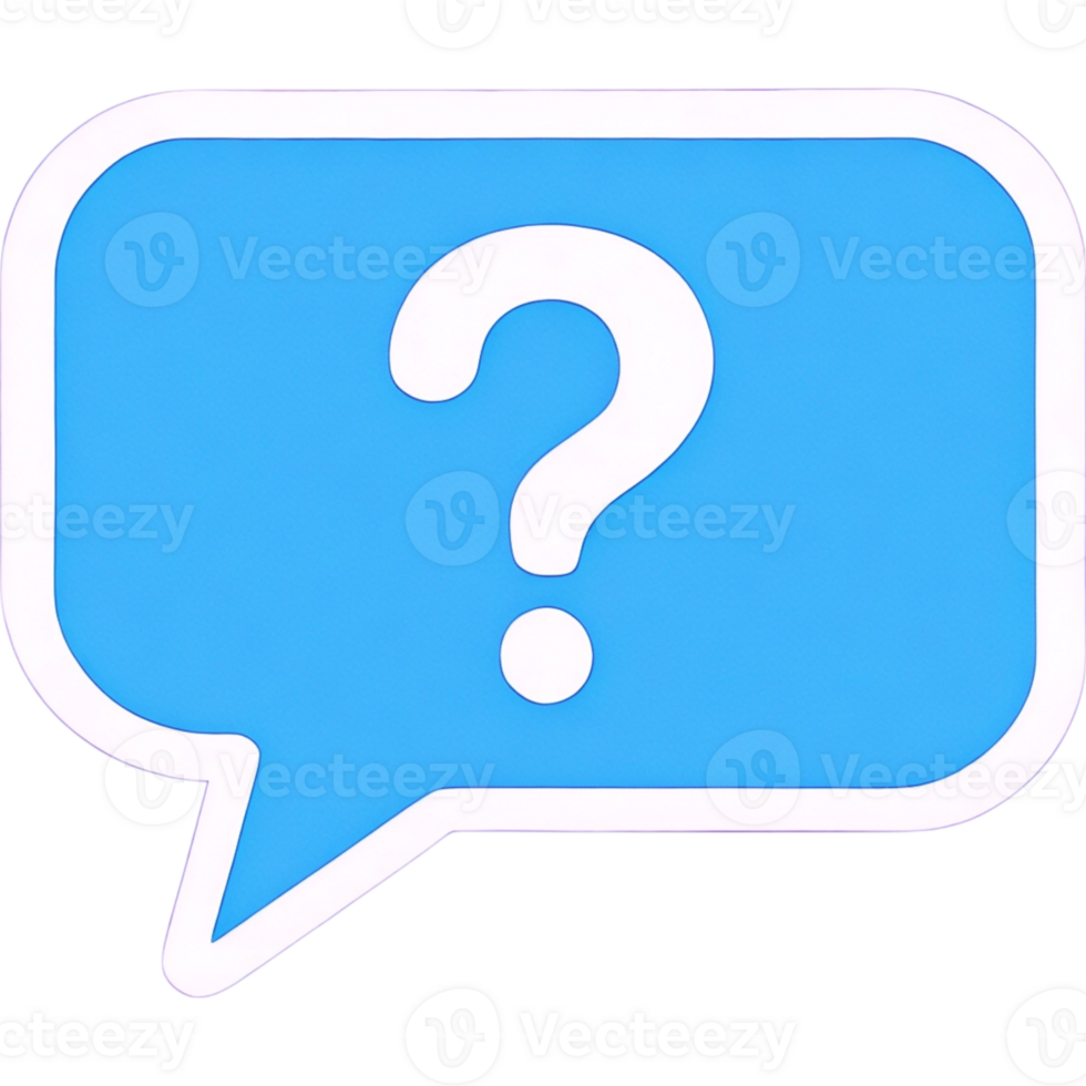 Blue Question Mark Speech Bubble png