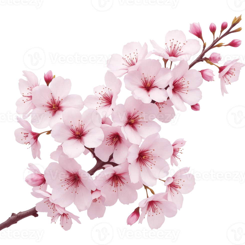 Delicate Cherry Blossom Branch in Full Bloom png
