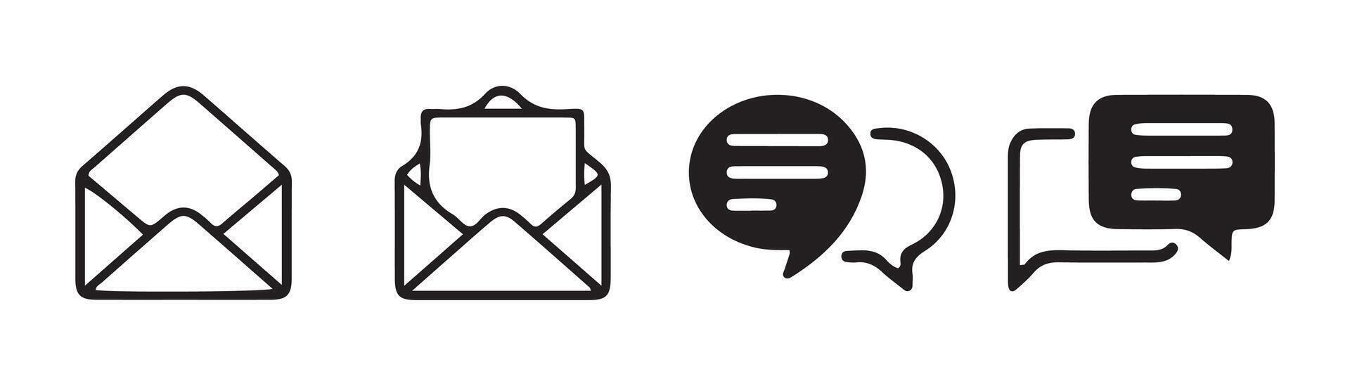 Chat list icon. Email icons vector