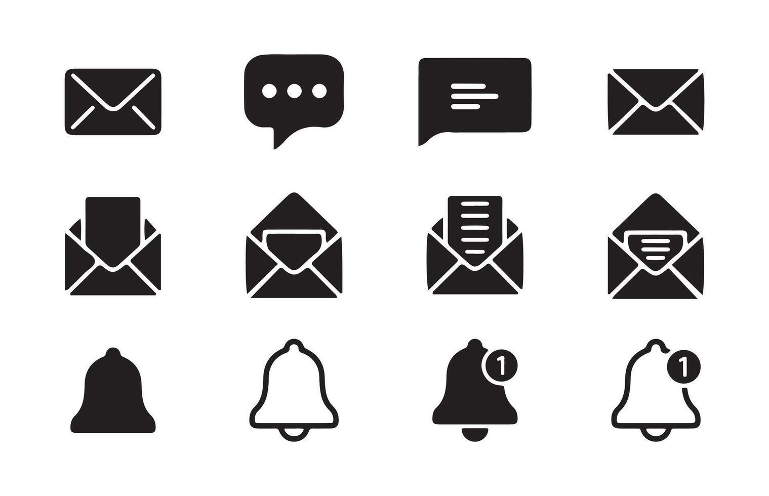 message, notification, email icon symbol vector