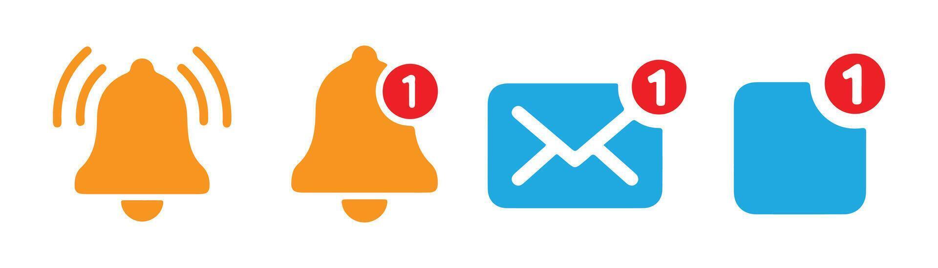 blue file, message, notification icon set vector