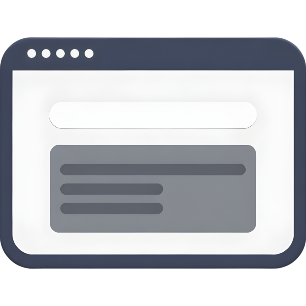 Minimalist Browser Interface Mockup png
