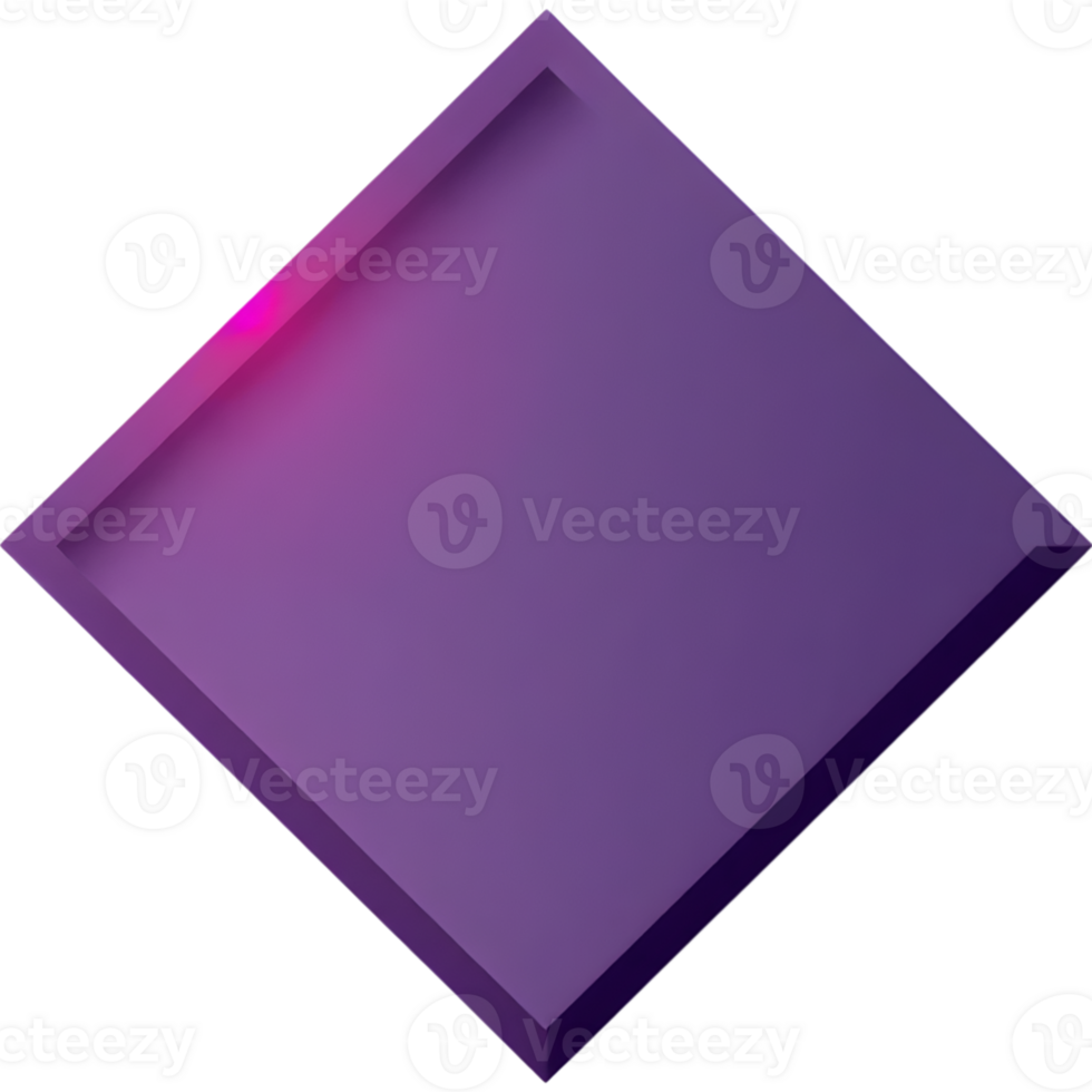 Angled Purple Diamond Shape with Shadow png