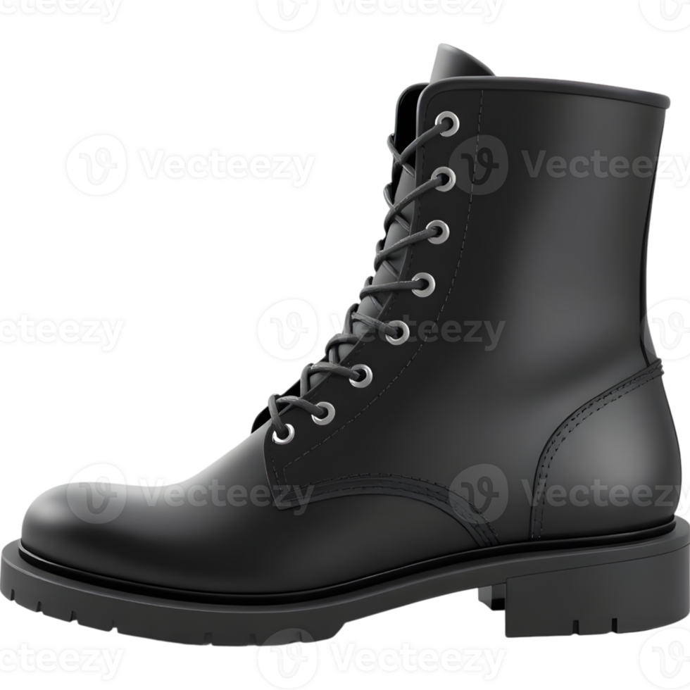 Black Boot with Rugged Sole png