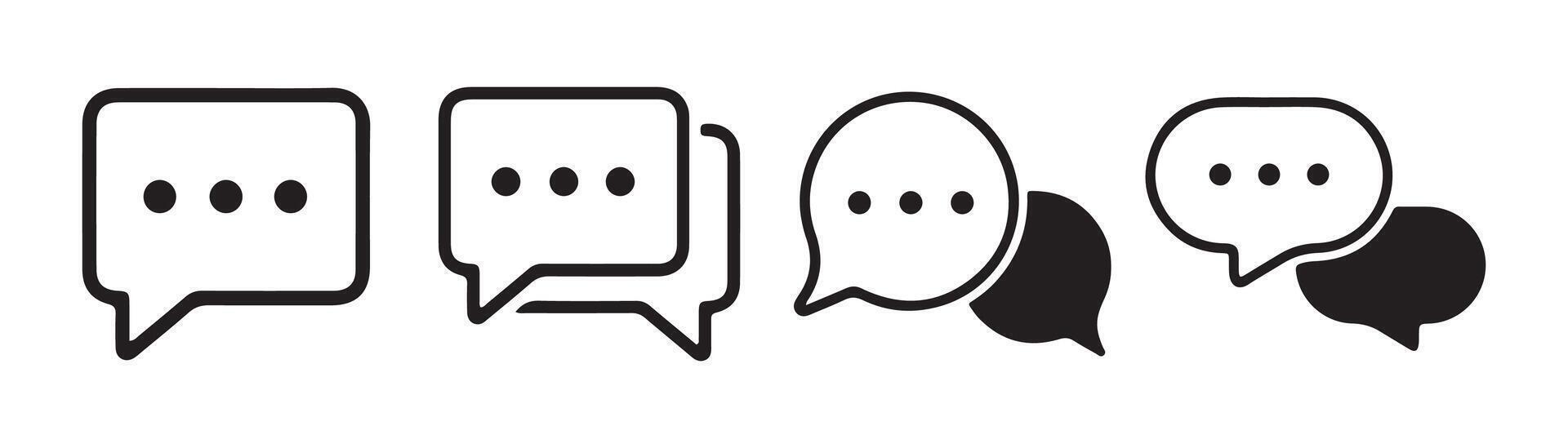 outline chat, message icon vector