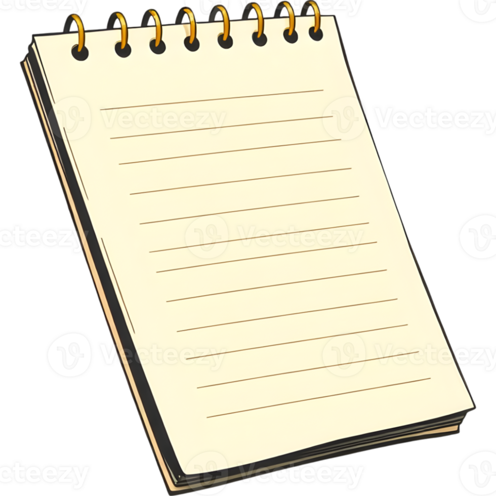 Notepad with Spiral Binding and Lined Pages png
