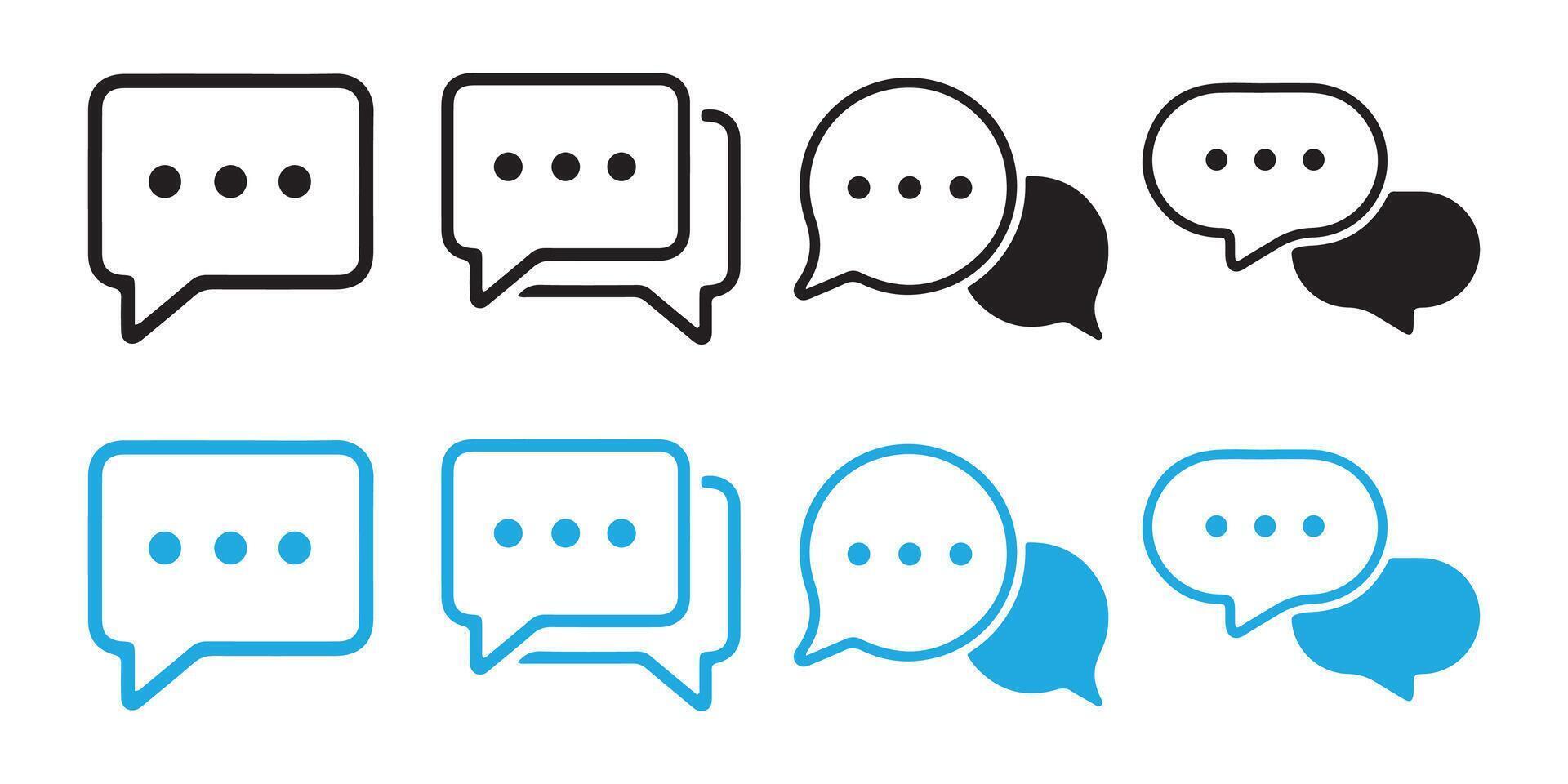 Line art icon symbol. Chat, message, mail vector