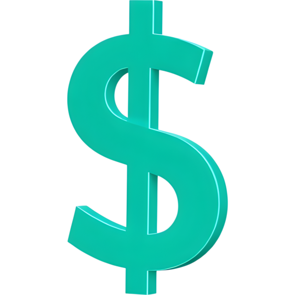 3D Glossy Dollar Sign png